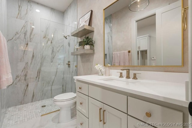 12030 S Vandalia Ave, Tulsa, OK 74137 - full bath featuring vanity and a marble finish shower
