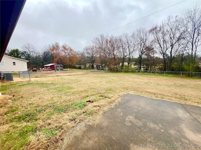 view of yard with fence