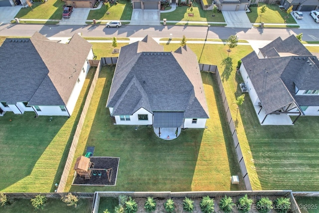 drone / aerial view with a residential view