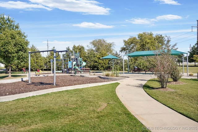 community playground with a yard