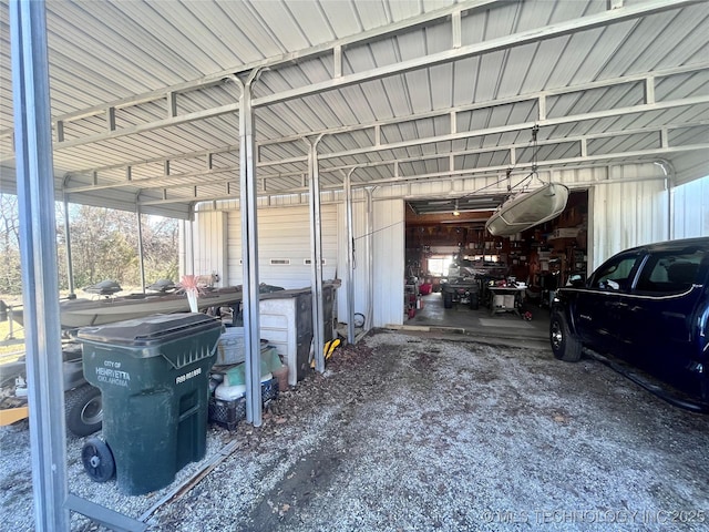 view of garage