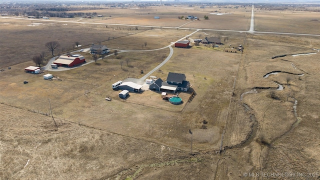 drone / aerial view with a rural view