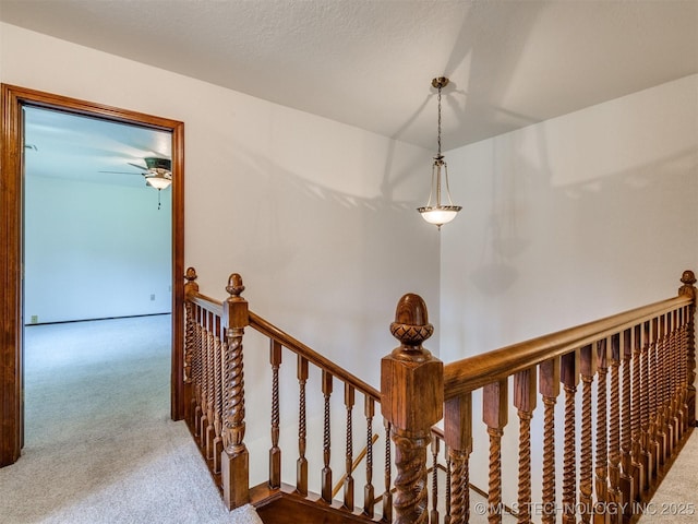 8934 S 41st W Ave, Tulsa, OK 74132 - stairs featuring carpet flooring and ceiling fan