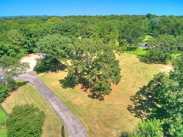 8934 S 41st W Ave, Tulsa, OK 74132 - aerial view of property and surrounding area featuring a heavily wooded area