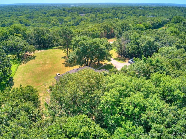 8934 S 41st W Ave, Tulsa, OK 74132 - aerial view of property and surrounding area with a heavily wooded area