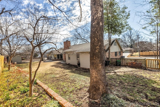 view of yard with fence