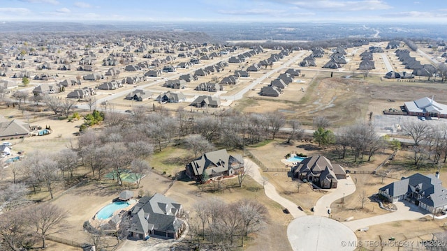 aerial view featuring a residential view