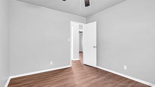 413 NW 15 NW, Ardmore, OK 73401 - unfurnished room featuring wood finished floors, baseboards, and ceiling fan