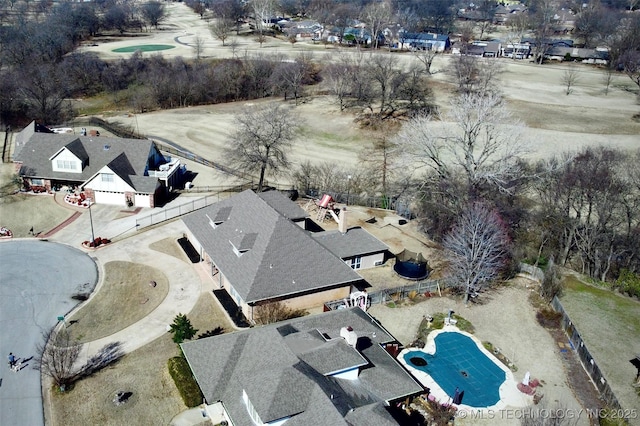 bird's eye view with a residential view