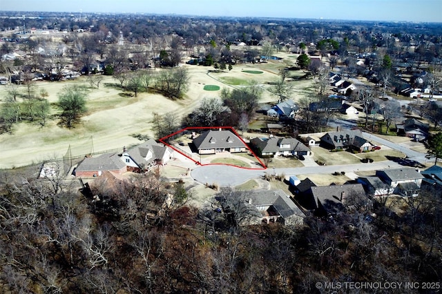 aerial view featuring a residential view