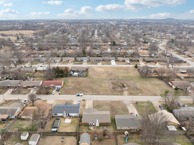 aerial view featuring a residential view