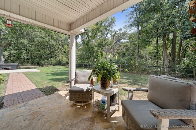 view of patio / terrace with a fenced backyard