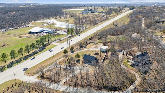 aerial view with a rural view