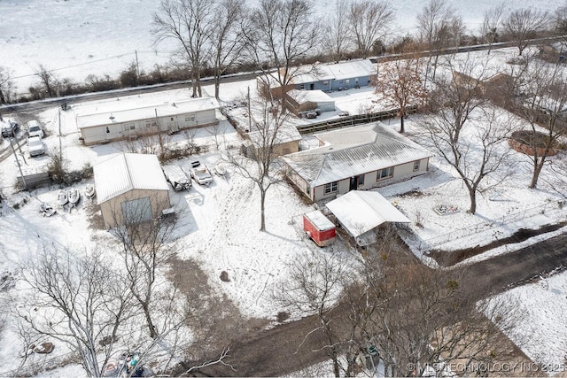 view of snowy aerial view