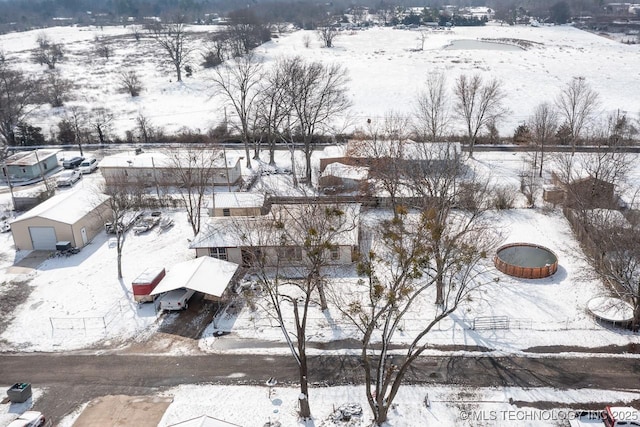 view of snowy aerial view