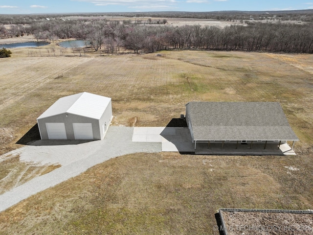 2374 N 205th Rd, Beggs, OK 74421 - view from above of property with a nearby body of water