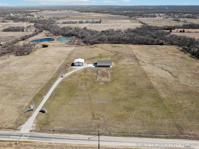 2374 N 205th Rd, Beggs, OK 74421 - aerial view of property and surrounding area with rural landscape and a large body of water