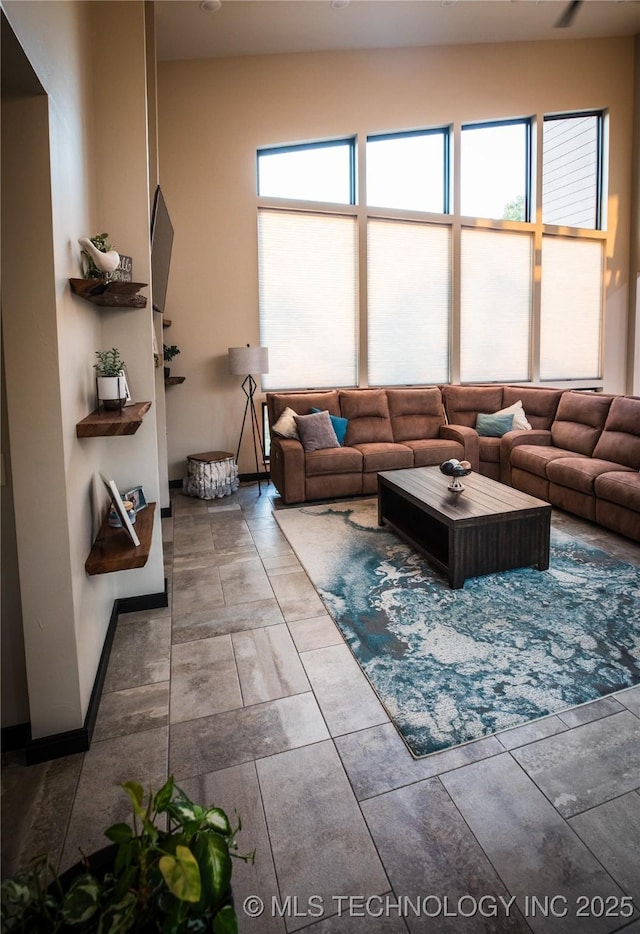 living room with baseboards