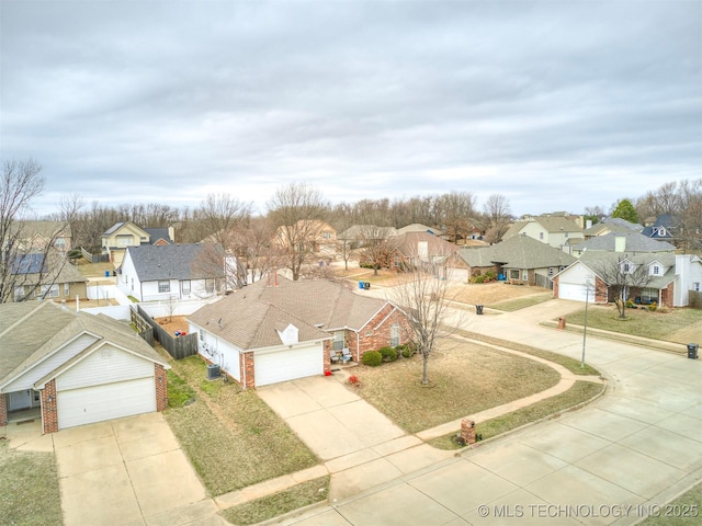 aerial view featuring a residential view