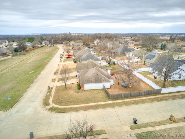 aerial view featuring a residential view