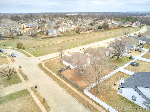 bird's eye view with a residential view