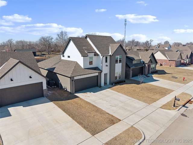 4632 S Chestnut Ave, Broken Arrow, OK 74011 - view of front of house featuring roof with shingles, a residential view, concrete driveway, and an attached garage
