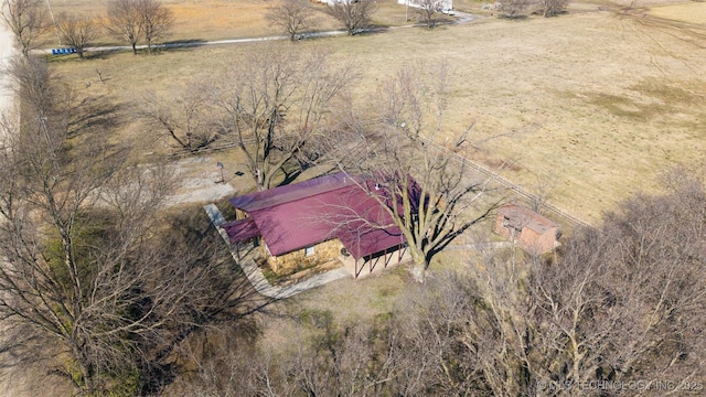 aerial view featuring a rural view