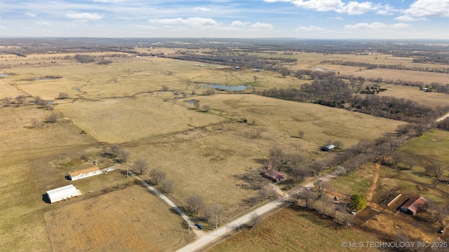 bird's eye view with a rural view