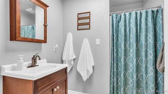 36953 US Highway 70, Bennington, OK 74723 - bathroom featuring vanity and a shower with curtain
