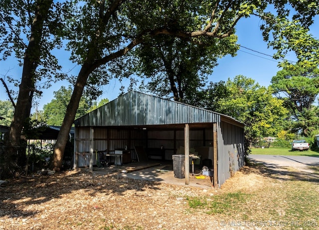 view of garage