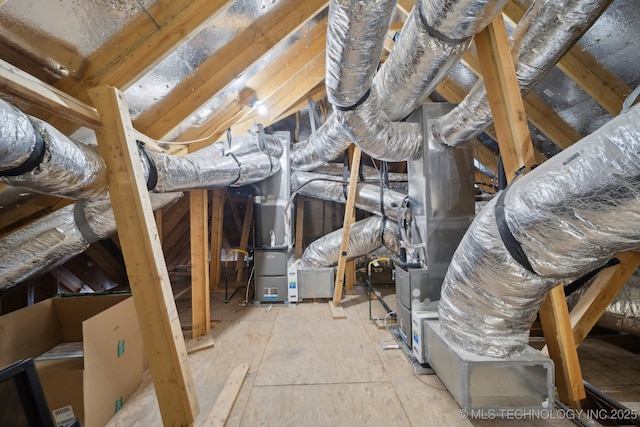 view of unfinished attic