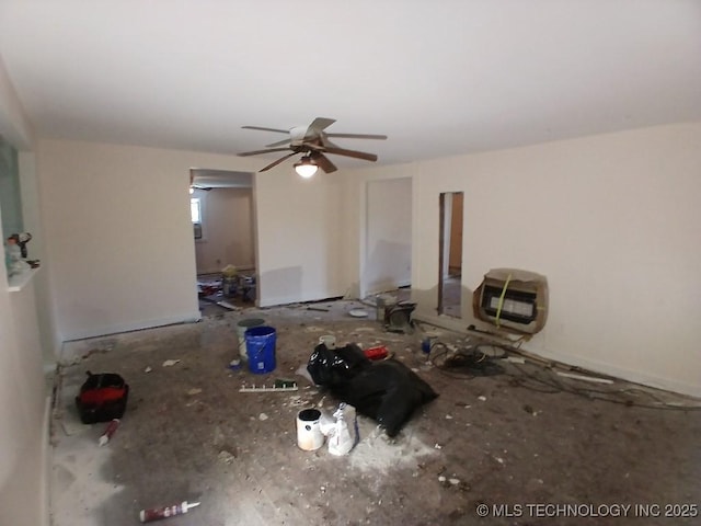 unfurnished living room with heating unit