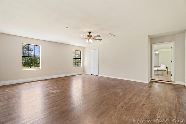16306 N Javine Hill Rd, Skiatook, OK 74070 - unfurnished room with wood finished floors and ceiling fan