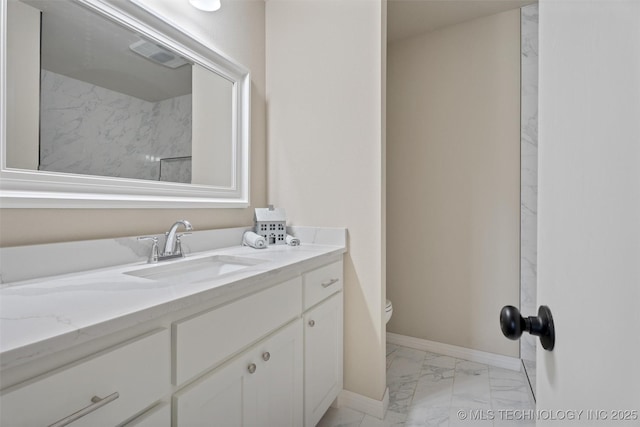 16306 N Javine Hill Rd, Skiatook, OK 74070 - bathroom featuring marble finish flooring and vanity