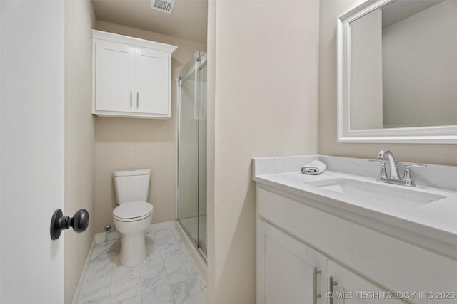 16306 N Javine Hill Rd, Skiatook, OK 74070 - full bathroom with marble look tiles, vanity, and a stall shower