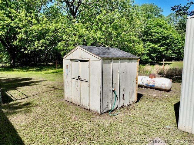 view of shed