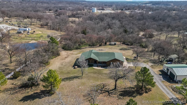 bird's eye view with a rural view