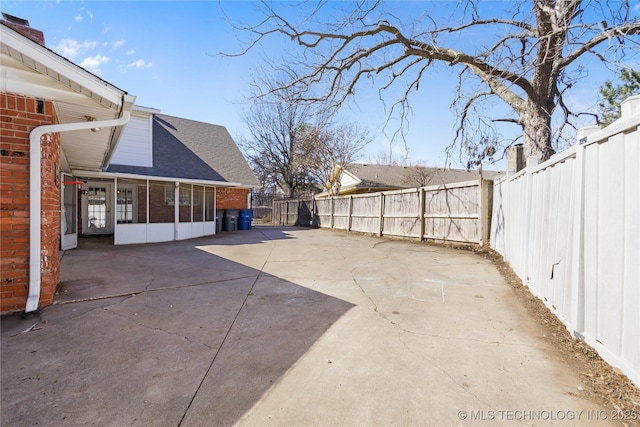 view of patio with a fenced backyard