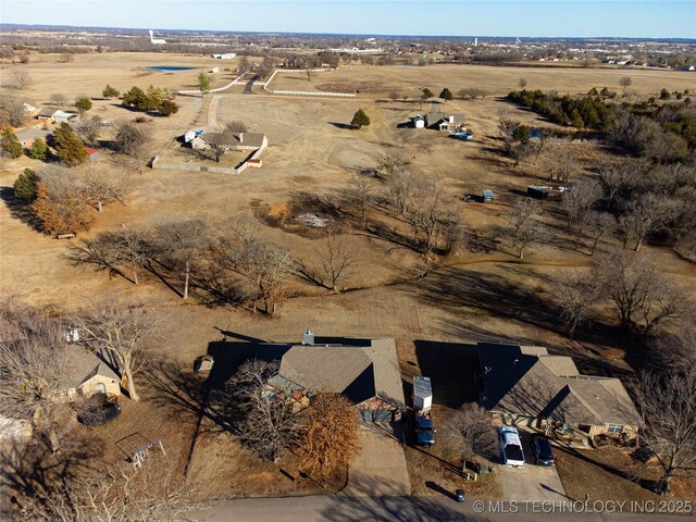 bird's eye view with a rural view