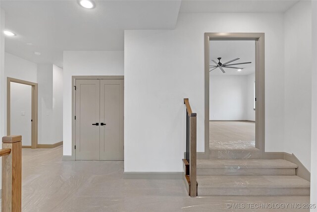 227 E 35th St, Tulsa, OK 74105 - staircase with recessed lighting and baseboards