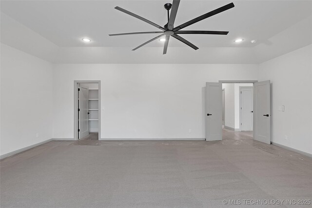 227 E 35th St, Tulsa, OK 74105 - unfurnished room featuring ceiling fan, light carpet, recessed lighting, and baseboards