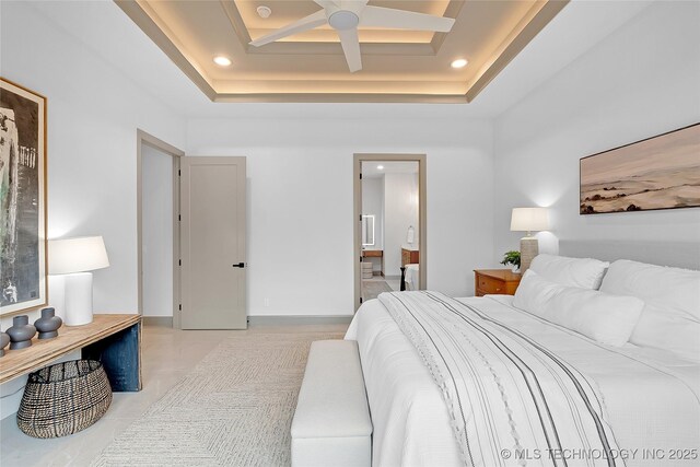 227 E 35th St, Tulsa, OK 74105 - bedroom with a tray ceiling and ensuite bath