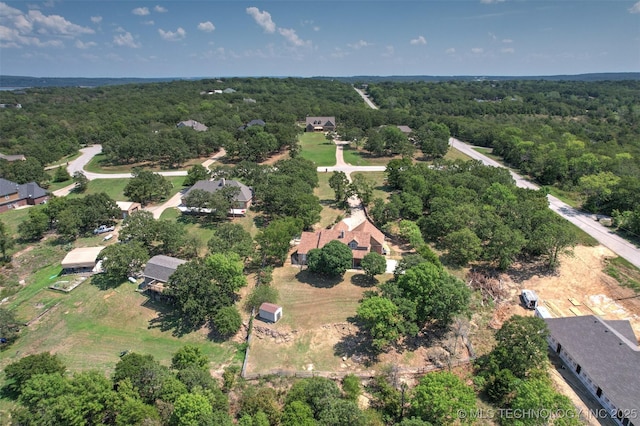 1474 S 271st W Ave, Sand Springs, OK 74063 - drone / aerial view with a wooded view