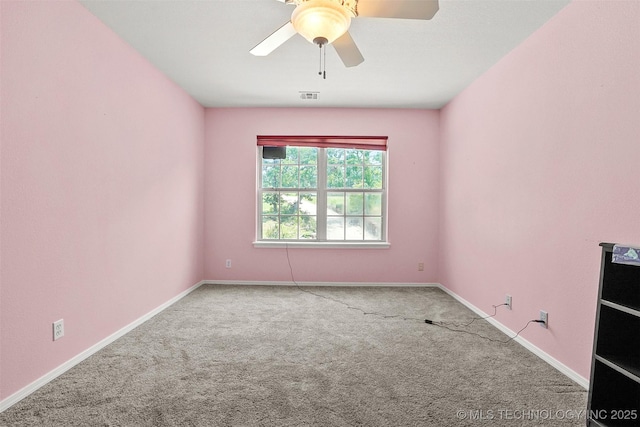 1474 S 271st W Ave, Sand Springs, OK 74063 - carpeted spare room featuring ceiling fan, baseboards, and visible vents