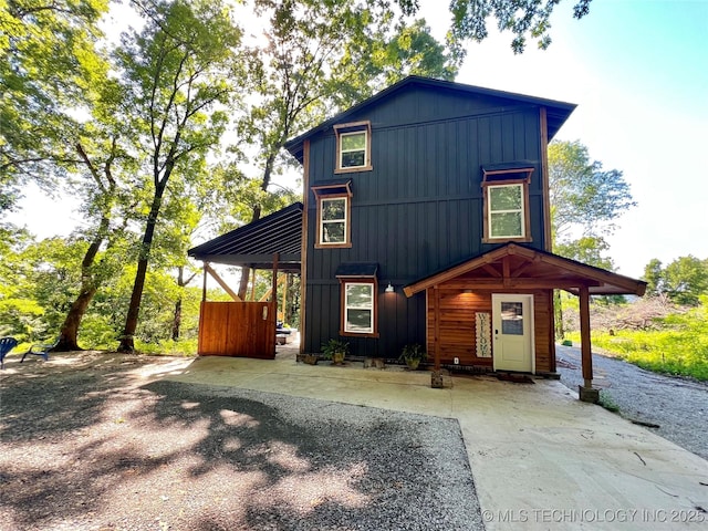 view of front of home with board and batten siding