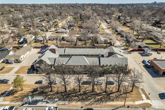 aerial view with a residential view