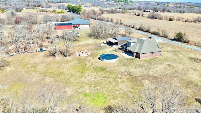 bird's eye view with a rural view