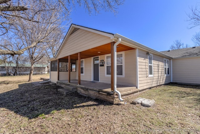 exterior space featuring covered porch