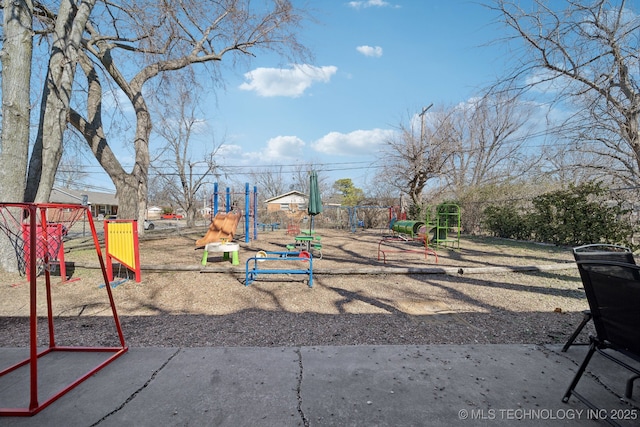 community play area featuring fence