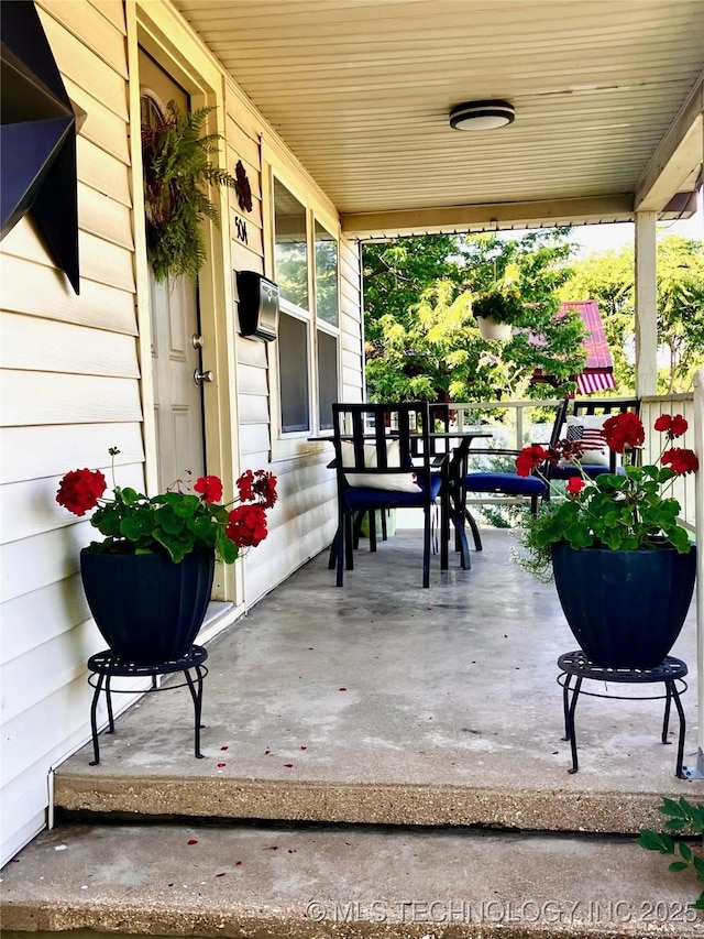 exterior space with covered porch